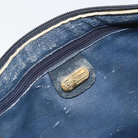 GUCCI GG Supreme Sherry Line Bag PVC 2way Navy Red gold 002 39 0069 Auth ep12291