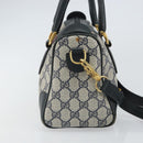 GUCCI GG Supreme Sherry Line Bag PVC 2way Navy Red gold 002 39 0069 Auth ep12291-3