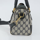 GUCCI GG Supreme Sherry Line Bag PVC 2way Navy Red gold 002 39 0069 Auth ep12291-4
