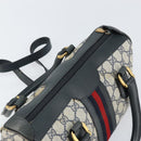 GUCCI GG Supreme Sherry Line Bag PVC 2way Navy Red gold 002 39 0069 Auth ep12291-6