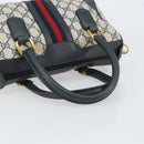 GUCCI GG Supreme Sherry Line Bag PVC 2way Navy Red gold 002 39 0069 Auth ep12291-7
