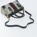 GUCCI GG Supreme Sherry Line Bag PVC 2way Navy Red gold 002 39 0069 Auth ep12291-8