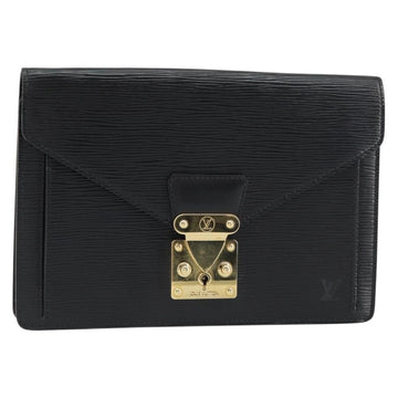 LOUIS VUITTON Epi Serie Dragonne Clutch Bag Black Noir M52612 LV Auth ep12293