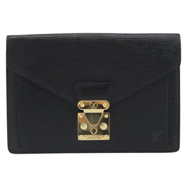 LOUIS VUITTON Epi Serie Dragonne Clutch Bag Black Noir M52612 LV Auth ep12293 - 0
