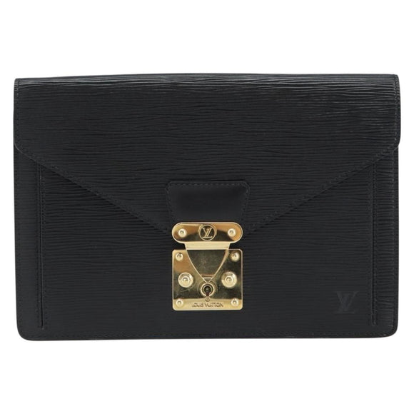 LOUIS VUITTON Epi Serie Dragonne Clutch Bag Black Noir M52612 LV Auth ep12293