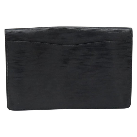 LOUIS VUITTON Epi Montaigne 27 Clutch Bag Black M52652 LV Auth ep12295