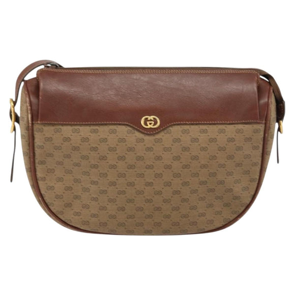 GUCCI Micro GG Supreme Shoulder Bag PVC Beige Gold 001 115 4001 Auth ep12296