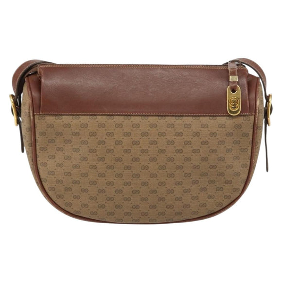 GUCCI Micro GG Supreme Shoulder Bag PVC Beige Gold 001 115 4001 Auth ep12296