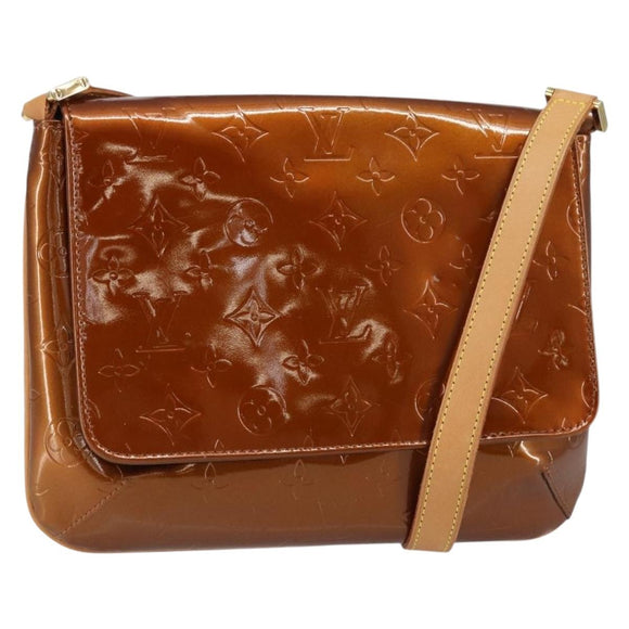 LOUIS VUITTON Monogram Vernis Thompson Street Bag Bronze M91124 LV Auth ep12298