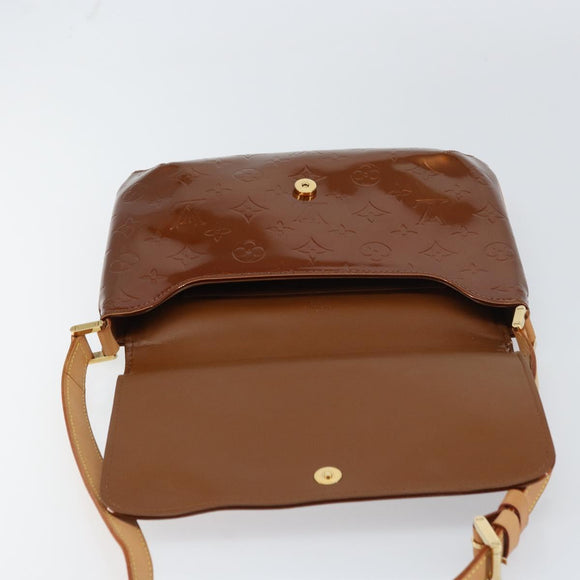 LOUIS VUITTON Monogram Vernis Thompson Street Bag Bronze M91124 LV Auth ep12298
