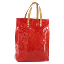 LOUIS VUITTON Monogram Vernis Reade MM Hand Bag Red Rouge M91086 LV Auth ep12299-1