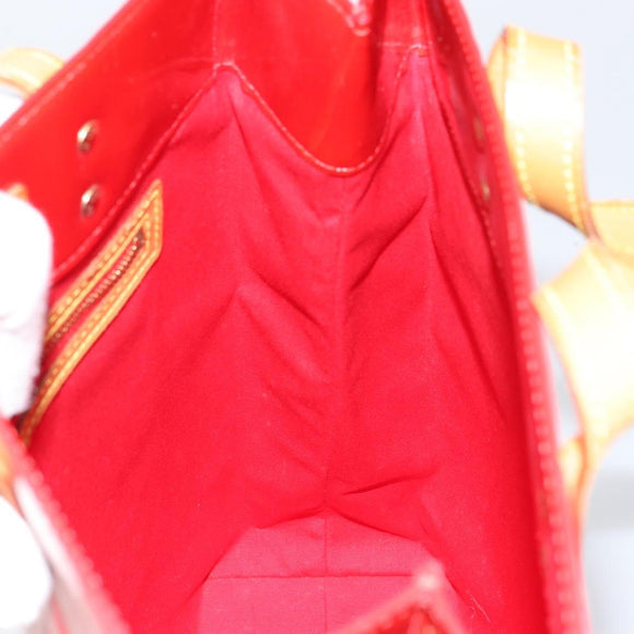 LOUIS VUITTON Monogram Vernis Reade MM Hand Bag Red Rouge M91086 LV Auth ep12299