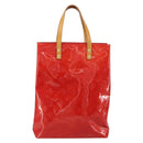 LOUIS VUITTON Monogram Vernis Reade MM Hand Bag Red Rouge M91086 LV Auth ep12299-2