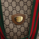 GUCCI GG Plus Supreme Web Sherry Line Tote Bag PVC Beige Red Auth ep12300-17
