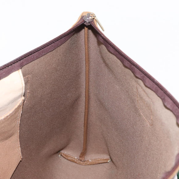 GUCCI GG Plus Supreme Web Sherry Line Tote Bag PVC Beige Red Auth ep12300