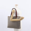 GUCCI GG Plus Supreme Web Sherry Line Tote Bag PVC Beige Red Auth ep12300-21