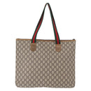 GUCCI GG Plus Supreme Web Sherry Line Tote Bag PVC Beige Red Auth ep12300-2