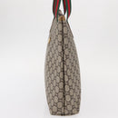 GUCCI GG Plus Supreme Web Sherry Line Tote Bag PVC Beige Red Auth ep12300-3