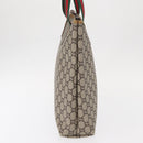 GUCCI GG Plus Supreme Web Sherry Line Tote Bag PVC Beige Red Auth ep12300-4