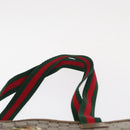 GUCCI GG Plus Supreme Web Sherry Line Tote Bag PVC Beige Red Auth ep12300-8