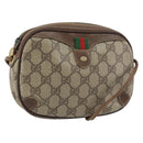 GUCCI GG Supreme Web Sherry Line Bag PVC Beige Gold 156 02 066 Auth ep12301-1