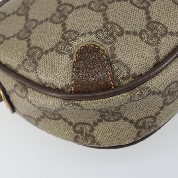 GUCCI GG Supreme Web Sherry Line Bag PVC Beige Gold 156 02 066 Auth ep12301
