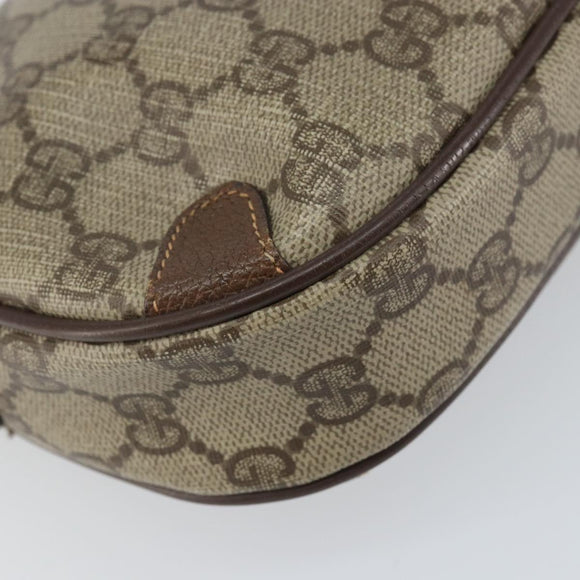 GUCCI GG Supreme Web Sherry Line Bag PVC Beige Gold 156 02 066 Auth ep12301