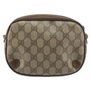 GUCCI GG Supreme Web Sherry Line Bag PVC Beige Gold 156 02 066 Auth ep12301-3