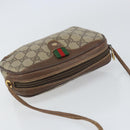 GUCCI GG Supreme Web Sherry Line Bag PVC Beige Gold 156 02 066 Auth ep12301-6