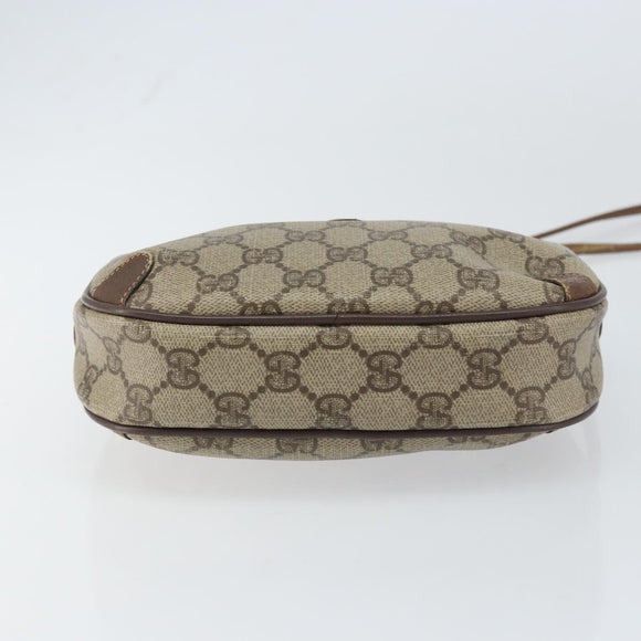 GUCCI GG Supreme Web Sherry Line Bag PVC Beige Gold 156 02 066 Auth ep12301