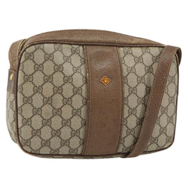 GUCCI GG Supreme Shoulder Bag PVC Beige Gold Auth ep12302