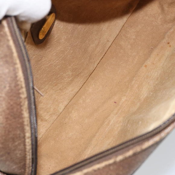 GUCCI GG Supreme Shoulder Bag PVC Beige Gold Auth ep12302