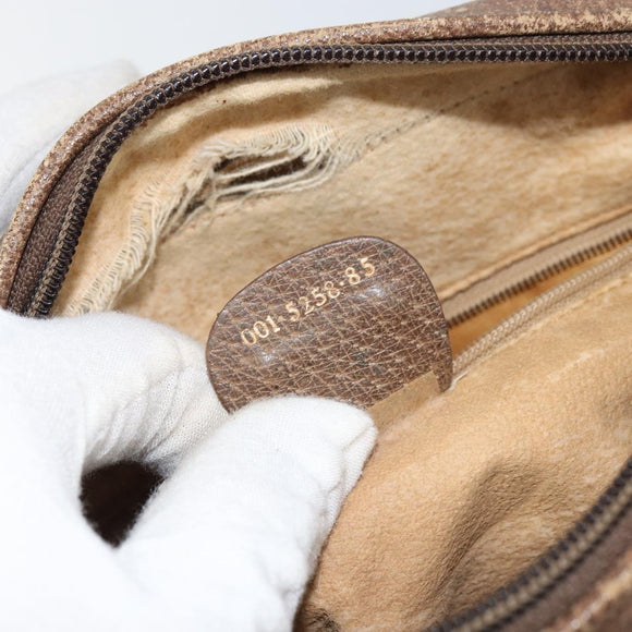 GUCCI GG Supreme Shoulder Bag PVC Beige Gold Auth ep12302