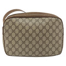 GUCCI GG Supreme Shoulder Bag PVC Beige Gold Auth ep12302-2