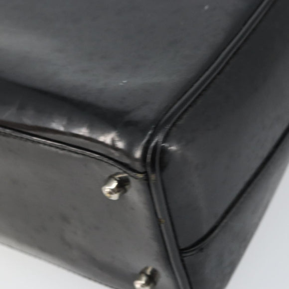 GUCCI Hand Bag Enamel Black Silver 000 1274 0505 Auth ep12304