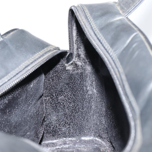 GUCCI Hand Bag Enamel Black Silver 000 1274 0505 Auth ep12304