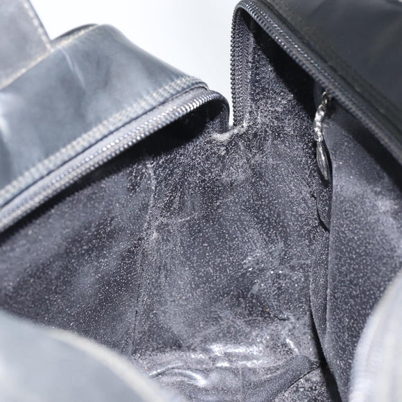 GUCCI Hand Bag Enamel Black Silver 000 1274 0505 Auth ep12304
