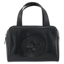 GUCCI Hand Bag Enamel Black Silver 000 1274 0505 Auth ep12304-13