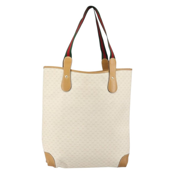 GUCCI Micro GG Supreme Web Sherry Line Tas PVC Wit 002 904 0223 Auth ep12306
