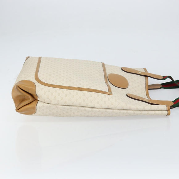 GUCCI Micro GG Supreme Web Sherry Line Tas PVC Wit 002 904 0223 Auth ep12306
