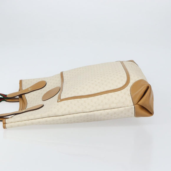 GUCCI Micro GG Supreme Web Sherry Line Tas PVC Wit 002 904 0223 Auth ep12306