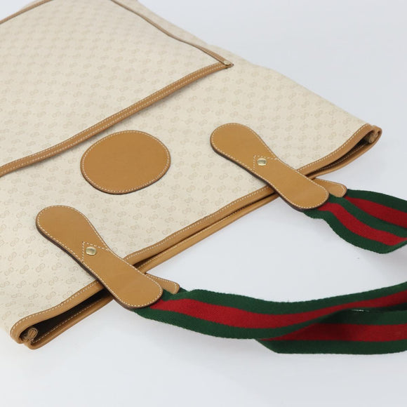 GUCCI Micro GG Supreme Web Sherry Line Tas PVC Wit 002 904 0223 Auth ep12306