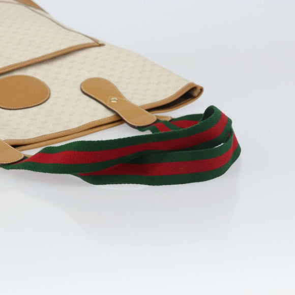 GUCCI Micro GG Supreme Web Sherry Line Tas PVC Wit 002 904 0223 Auth ep12306