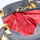 Christian Dior Lady Dior Canage Hand Bag Nylon Black Gold Auth ep12307-20