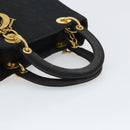 Christian Dior Lady Dior Canage Hand Bag Nylon Black Gold Auth ep12307-7