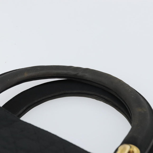 Christian Dior Lady Dior Canage Hand Bag Nylon Black Gold Auth ep12307