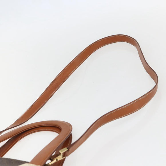 CELINE Macadam Canvas Hand Bag PVC Leather 2way Brown Gold Auth ep12312