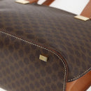 CELINE Macadam Canvas Hand Bag PVC Leather 2way Brown Gold Auth ep12312-16