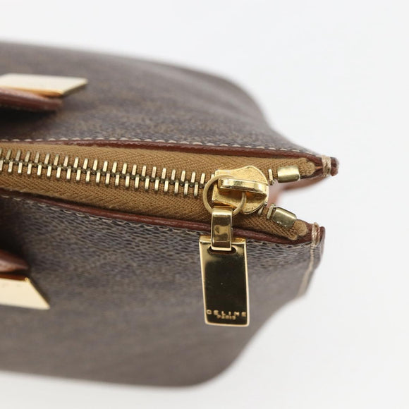 CELINE Macadam Canvas Hand Bag PVC Leather 2way Brown Gold Auth ep12312