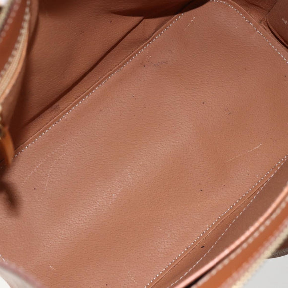 CELINE Macadam Canvas Hand Bag PVC Leather 2way Brown Gold Auth ep12312